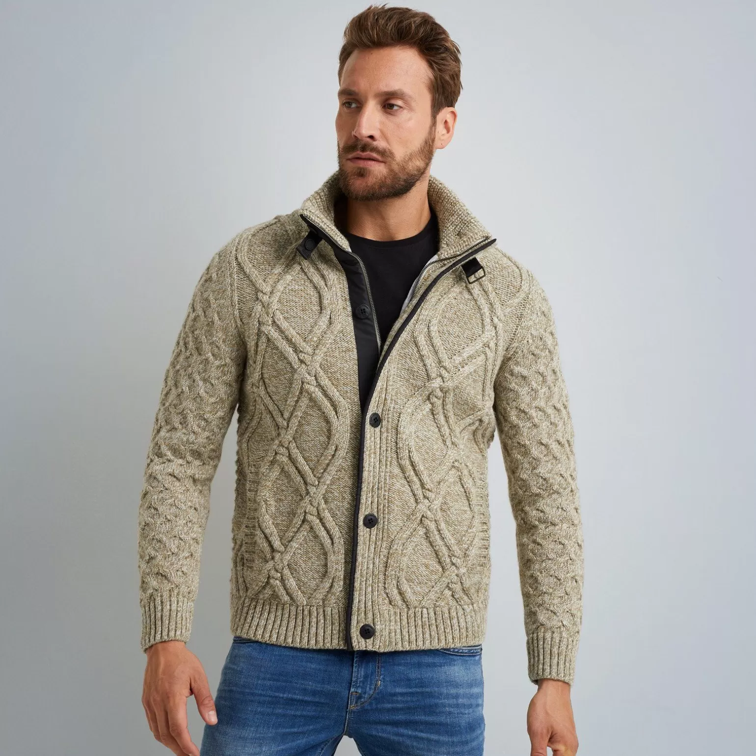 Tops*PME Legend Tops Cardigan In Wool Blend