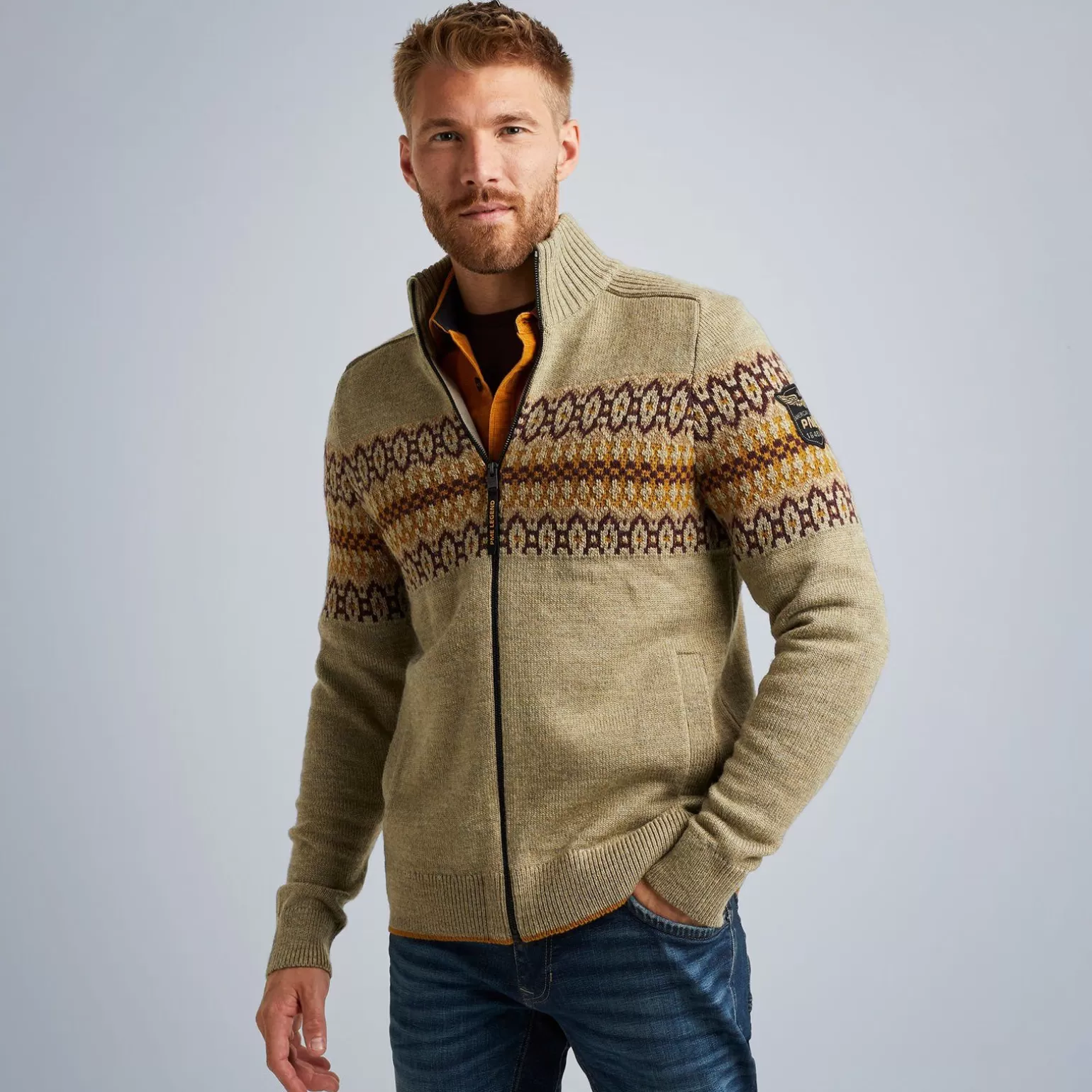 Tops*PME Legend Tops Cardigan With Fair Isle Pattern