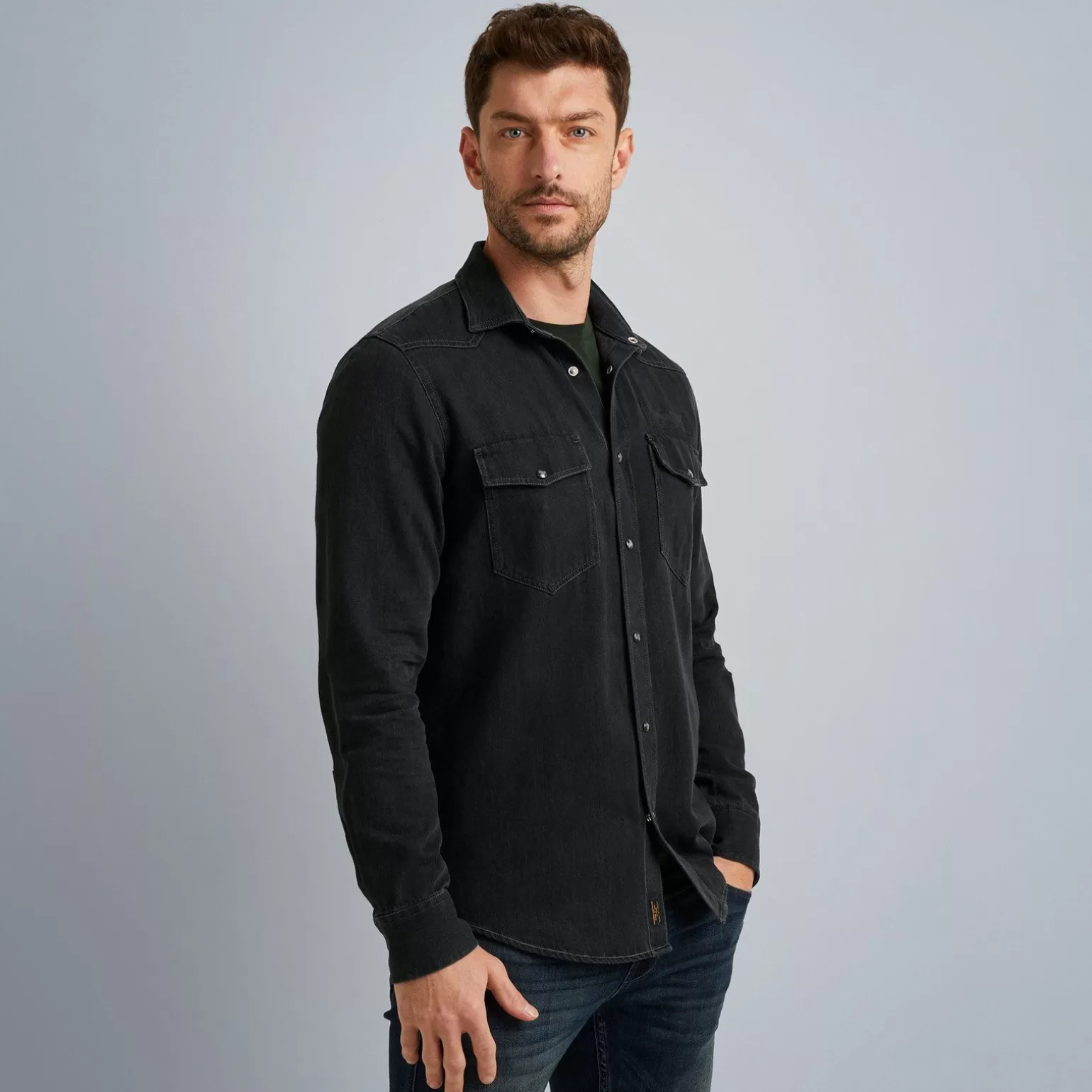 Tops*PME Legend Tops Denim Shirt With Comfort Stretch