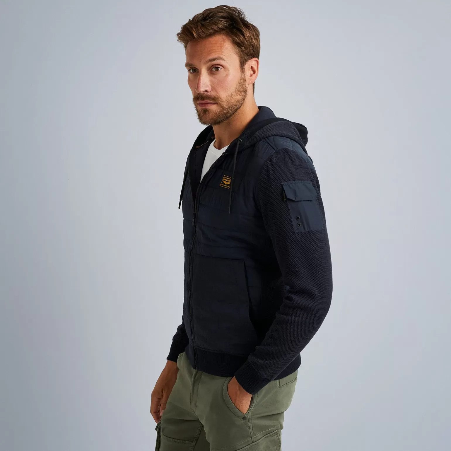 Tops*PME Legend Tops Hybrid Jacket In A Material Mix