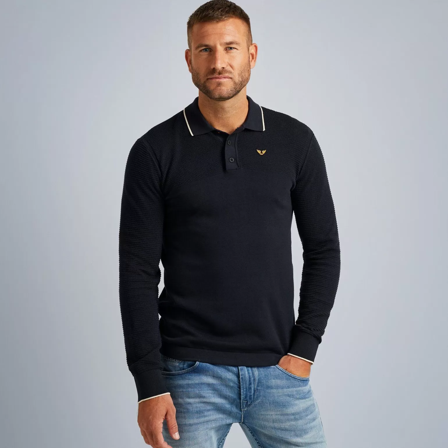 Tops*PME Legend Tops Pullover With Polo Collar