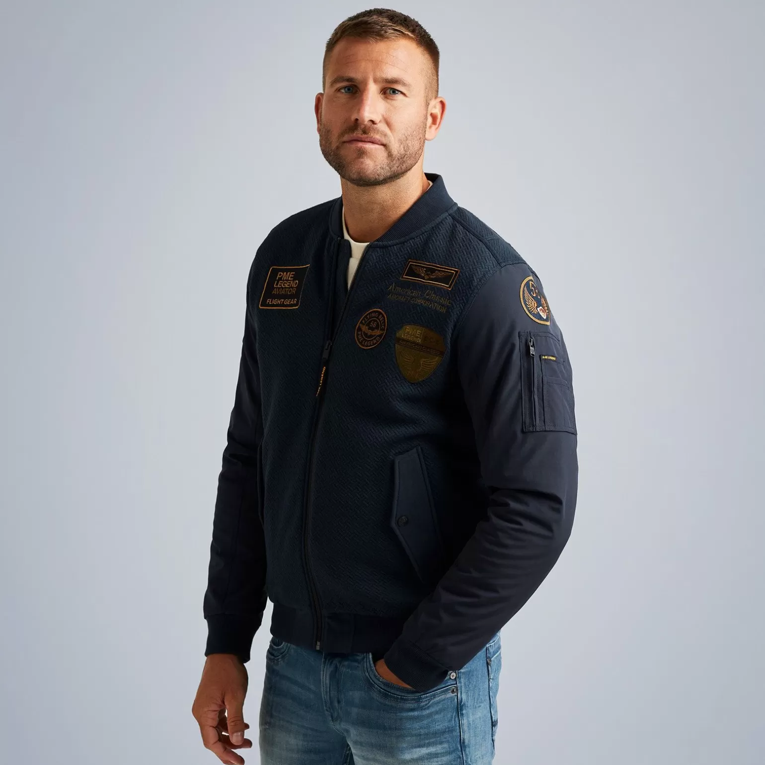 Tops*PME Legend Tops Sweat Jacket With Badges