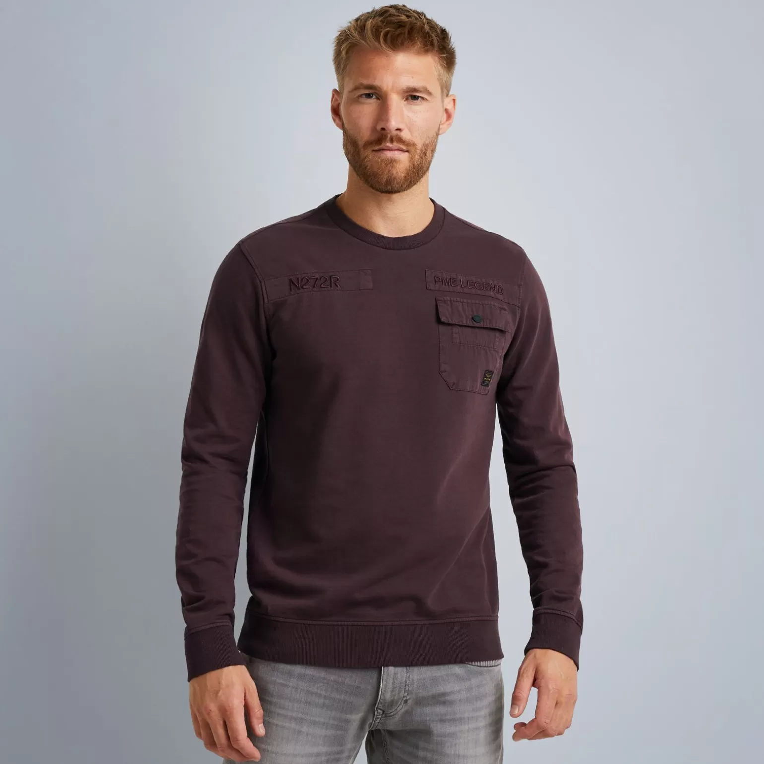 Tops*PME Legend Tops Sweatshirt With Cold-Dye Wash