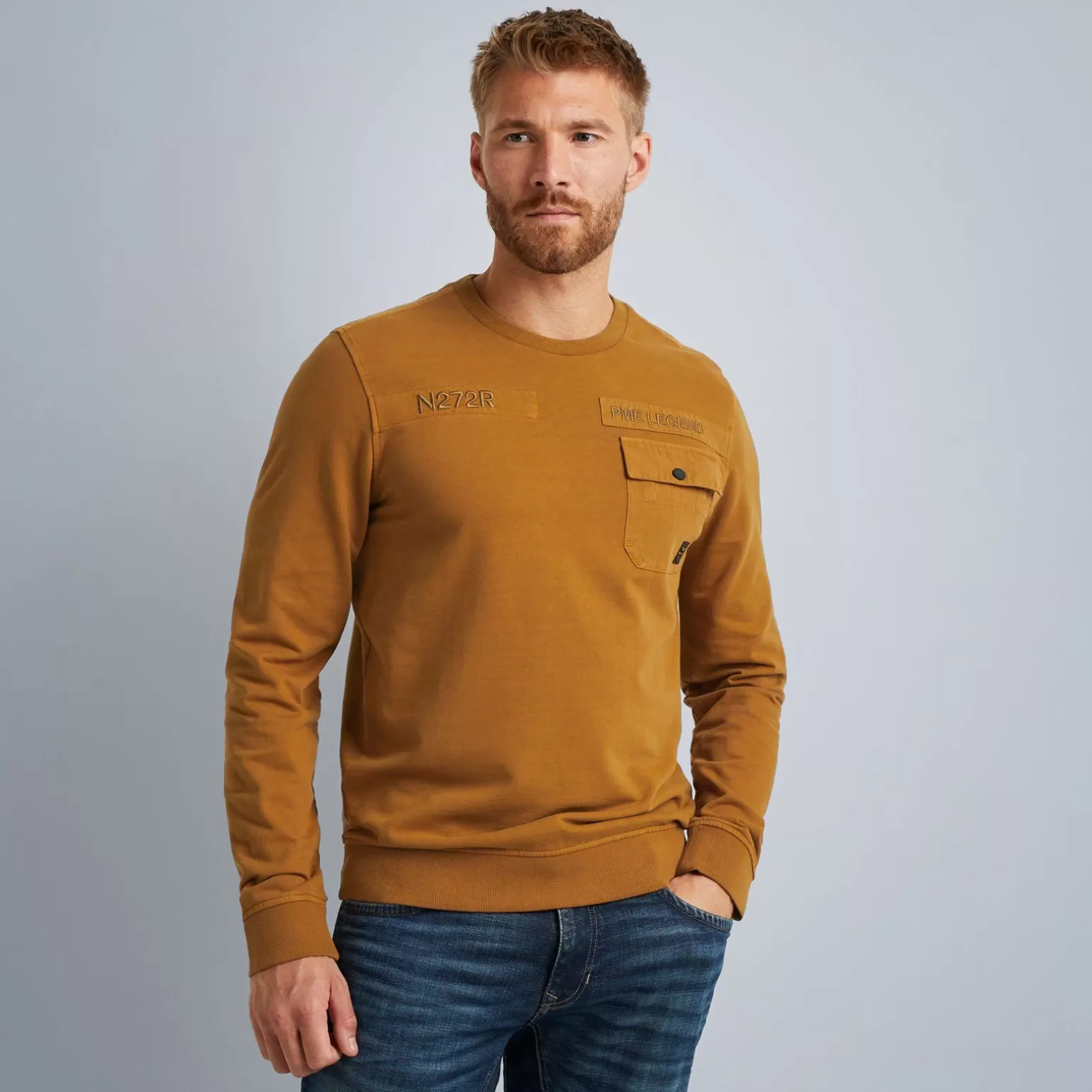 Tops*PME Legend Tops Sweatshirt With Cold-Dye Wash