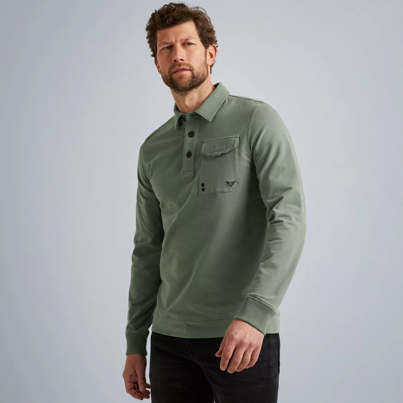 Tops*PME Legend Tops Sweatshirt With Polo Collar